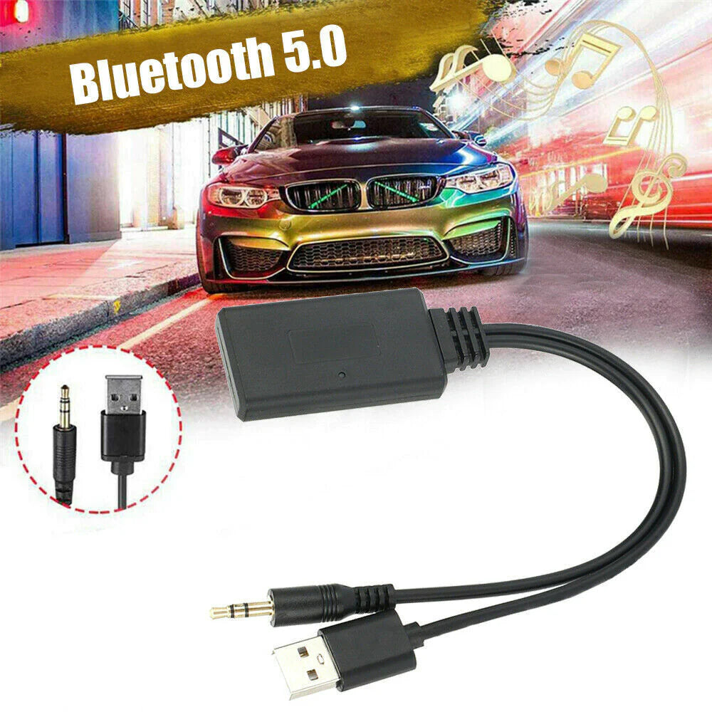 2 in 1 USB Bluetooth 5.0 Transmitter Receiver Adapter Wireless for PC Car Kit