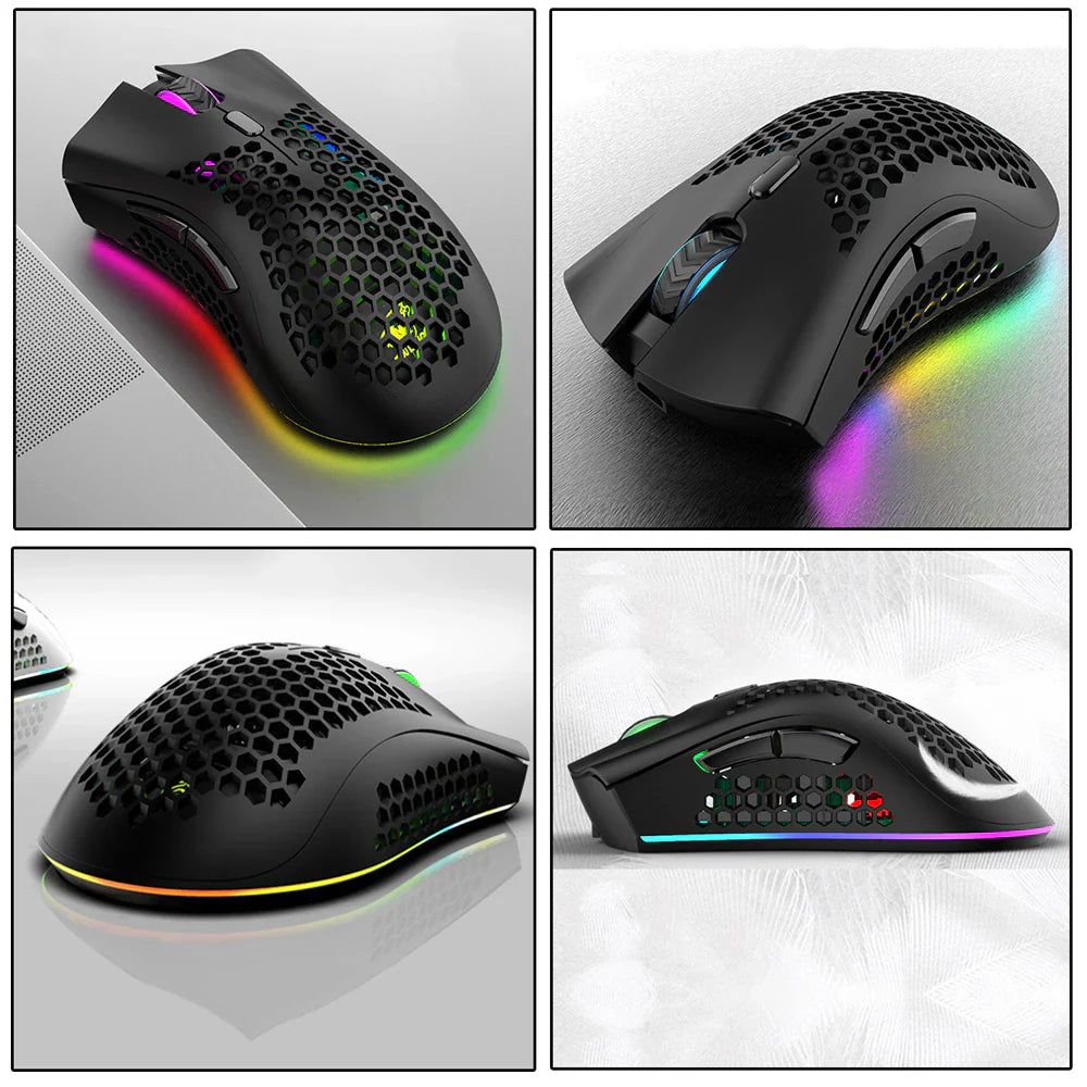 Wireless Mouse Gaming Rechargeable Optical Mouse Cordless 7 Color LED Backlit PC