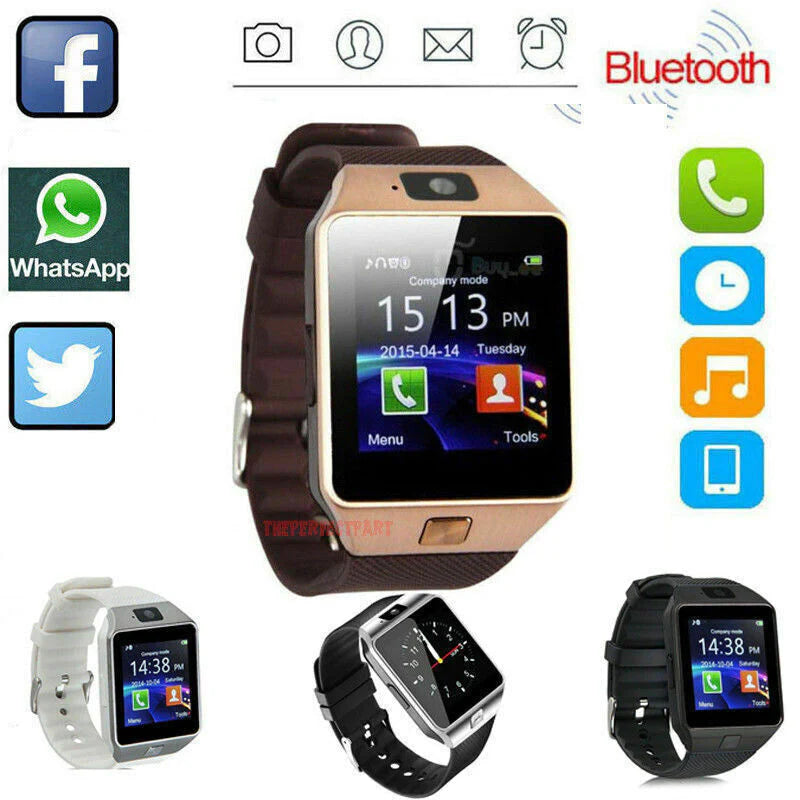 Bluetooth Smart Watch W/Camera Waterproof Phone Mate for Android Samsung Iphone