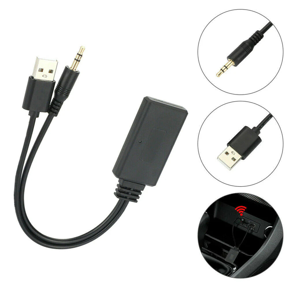 2 in 1 USB Bluetooth 5.0 Transmitter Receiver Adapter Wireless for PC Car Kit